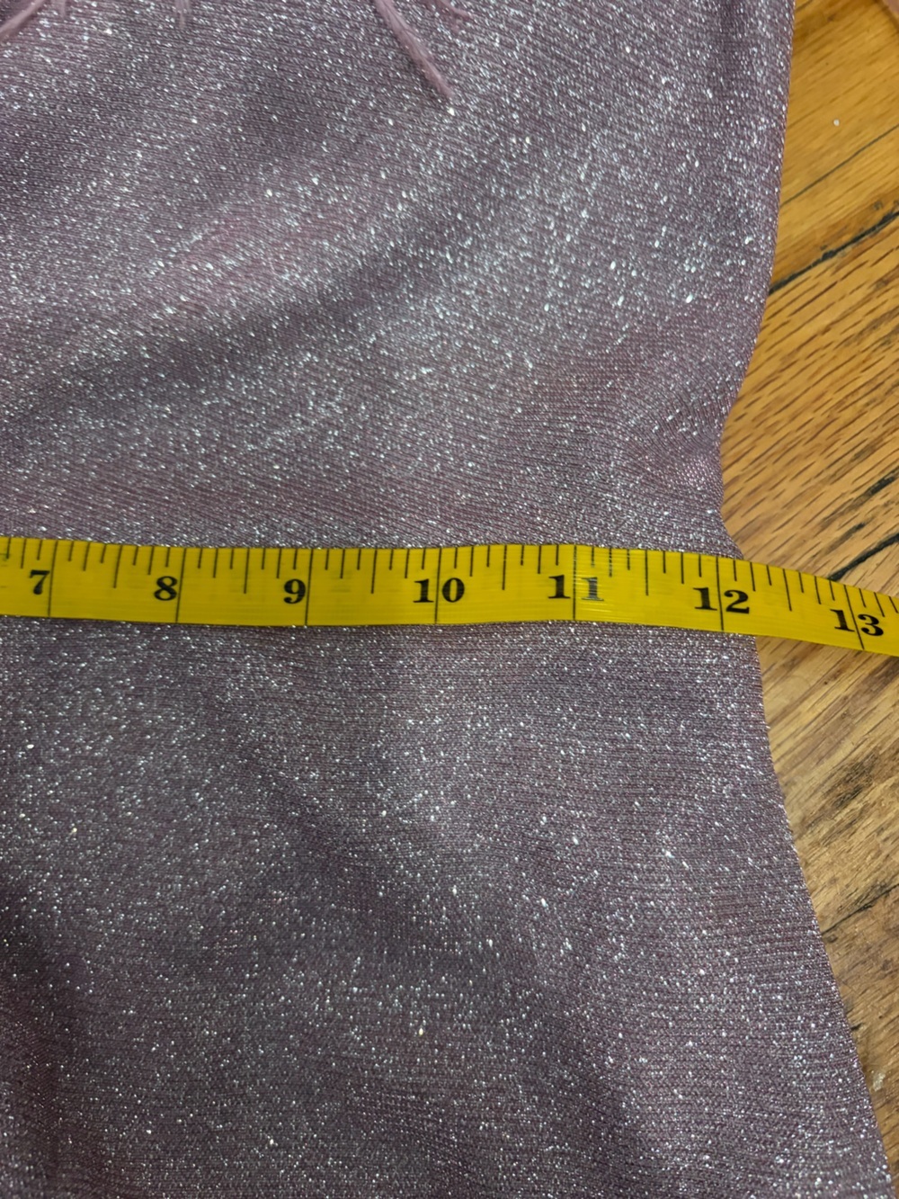 Speechless Dusty Rose Strapless Feather-Trim Glitter Dress - Picture 6 of 6